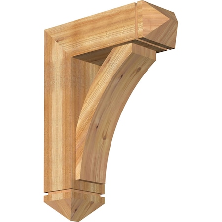 Thorton Arts And Crafts Rough Sawn Bracket W/ Offset Brace, Western Red Cedar, 8W X 24D X 32H